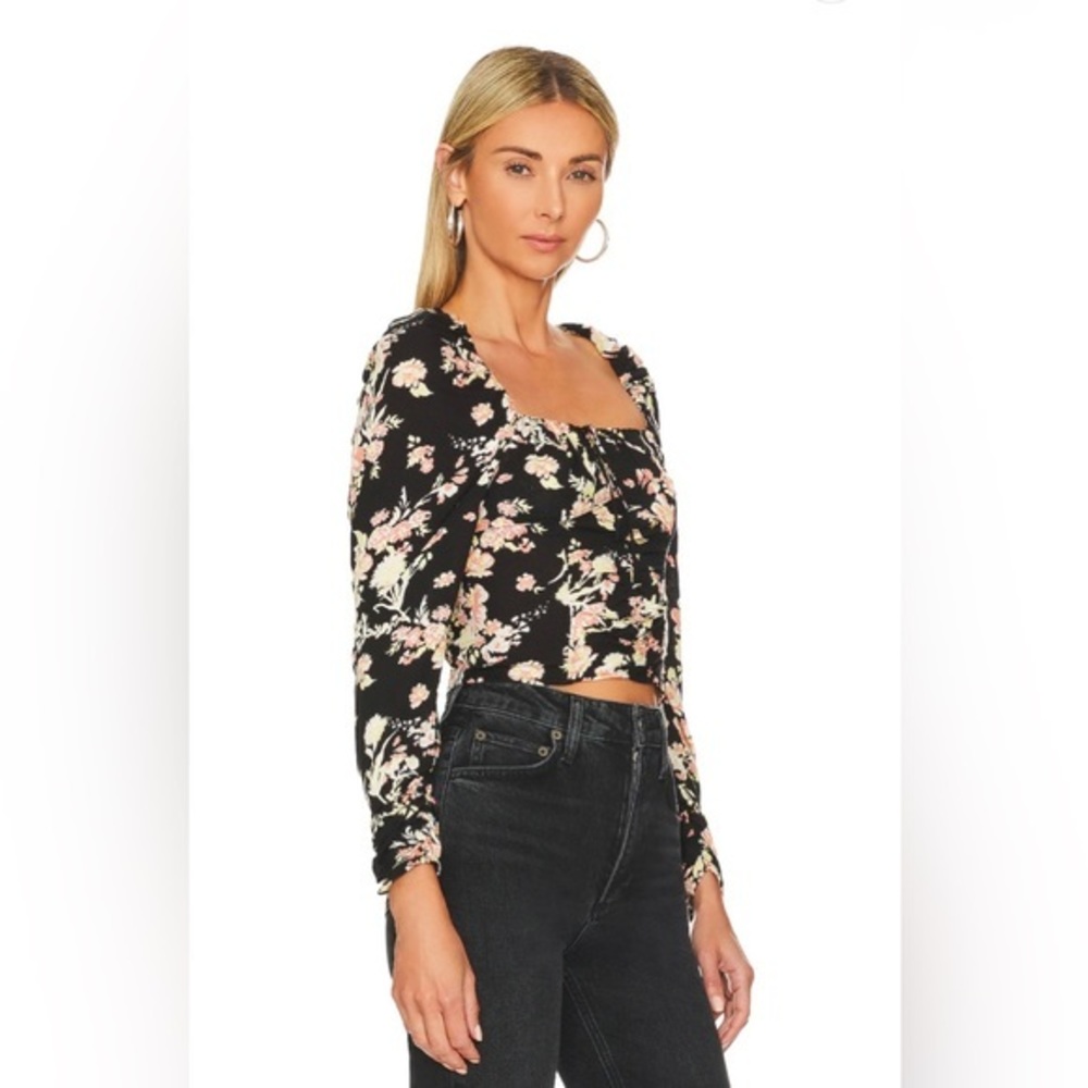 Free People‎ Hilary Black Printed Top - Picture 3 of 4